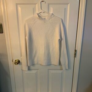 Halogen white sweater mock turtleneck